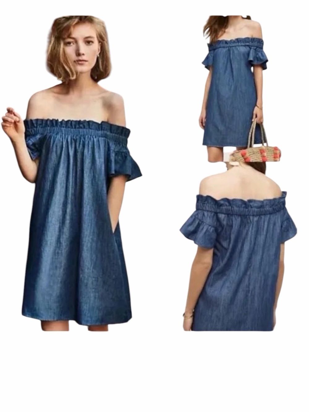 anthro denim dress Off-Shoulder Mini Outfits Format:Digital Download Floral Celebration Dress 10 Best Blue Costumes